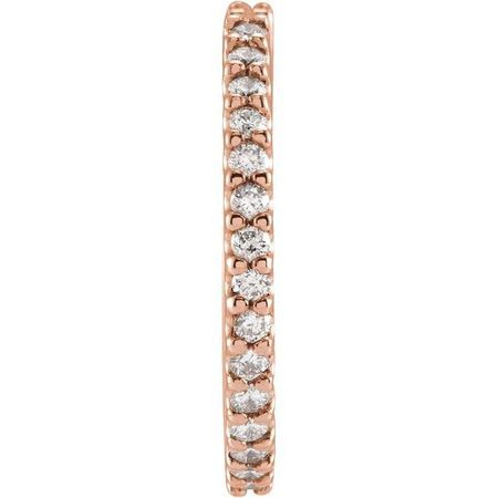 White Diamond Earrings in 14 Karat Rose Gold 1/4 Carat Diamond Hinged 18 mm Hoop Single Earring
