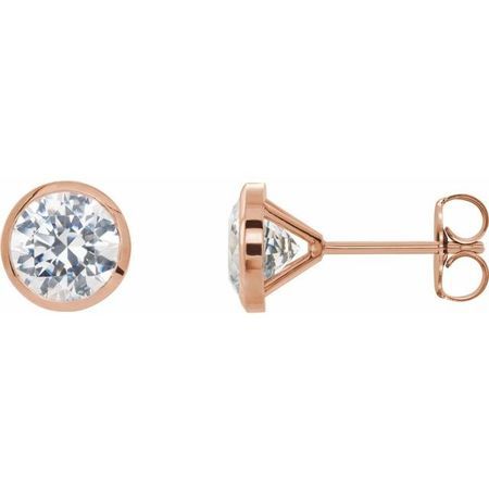 White Diamond Earrings in 14 Karat Rose Gold 1/5 Carat Diamond CocKaratail-Style Earrings