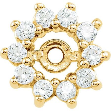 White Diamond Earrings in 14 Karat Yellow Gold 1/4 Carat Diamond Earring Jackets