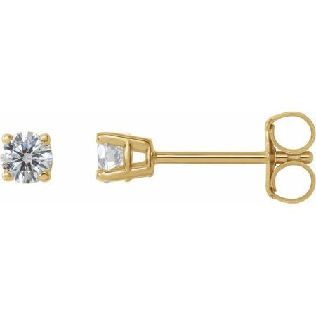 White Diamond Earrings in 14 Karat Yellow Gold 1/4 Carat Diamond Earrings