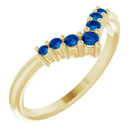 Genuine Sapphire Ring in 14 Karat Yellow Gold Genuine Sapphire Graduated 