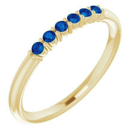 Genuine Sapphire Ring in 14 Karat Yellow Gold Genuine Sapphire Stackable Ring