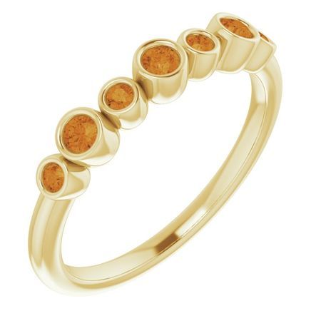 Golden Citrine Ring in 14 Karat Yellow Gold Citrine Bezel-Set Ring
