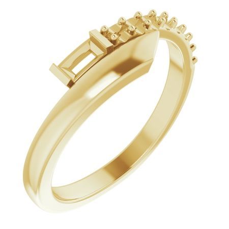 Genuine Sapphire Ring in 14 Karat Yellow Gold Pink Sapphire & 1/6 Carat Diamond Bypass Ring