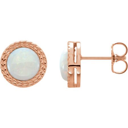 Buy 14 Karat Rose Gold Opal Earrings
