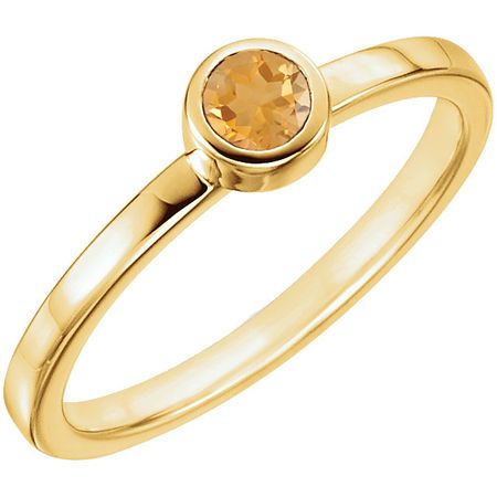 Golden Citrine Ring in 14 Karat Yellow Gold Citrine Ring