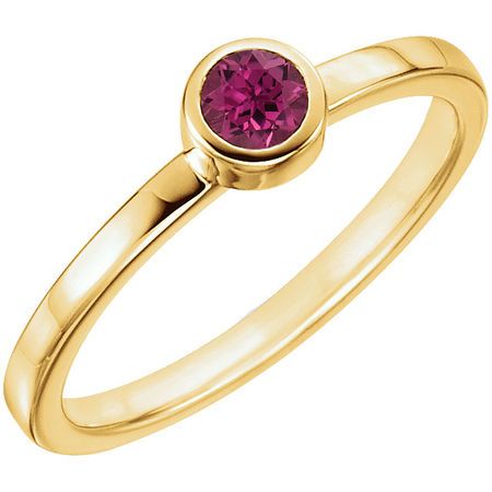 Pink Tourmaline Ring in 14 Karat Yellow Gold Pink Tourmaline Ring