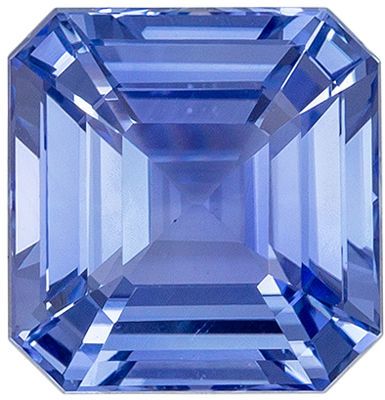 Beautiful Unheated GIA Certified Sapphire Loose Gem, 6.93 x 6.72 x 4.32 mm, Light Cornflower Blue, Emerald Cut, 2.04 carats