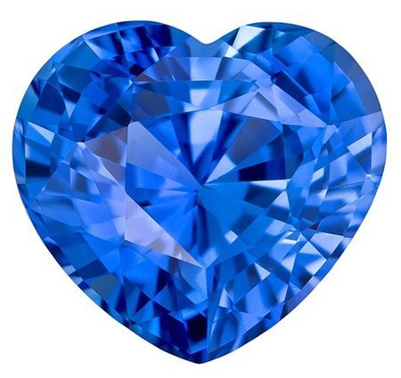 Natural Blue Sapphire Gemstone, 2.68 carats, Heart Cut, 8.4 x 7.8 mm, Low Low Price