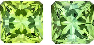 Neon Like Mint Green Tourmaline Pair in 2.77 carats, 6.0mm Size Radiant Cut