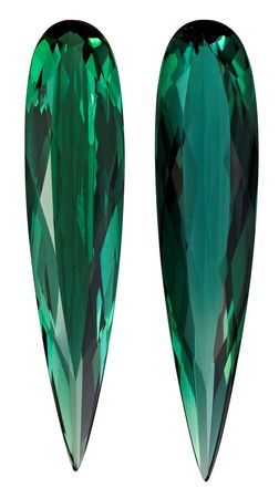 Authentic Green Tourmaline Gemstones, Pear Cut, 5.82 carats, 20.5 x 5.1 mm Matching Pair, AfricaGems Certified