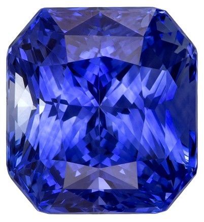 Authentic Blue Sapphire Gemstone, Radiant Cut, 3.07 carats, 7.8 x 7.2 mm , AfricaGems Certified - A Unique Beauty