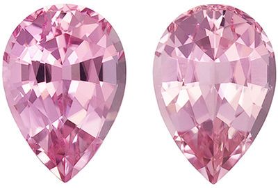 Fine Quality 3.12 carats Pink Tourmaline Pear Gemstone Pair, 9 x 6.2 mm