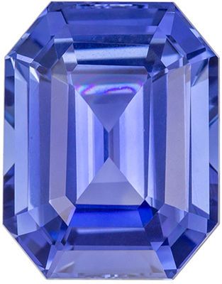 Very Eye Catching Sapphire Natural Gem, 11.1 x 8.7mm, Rich Cornflower Blue, Emerald Cut, 5.44 carats