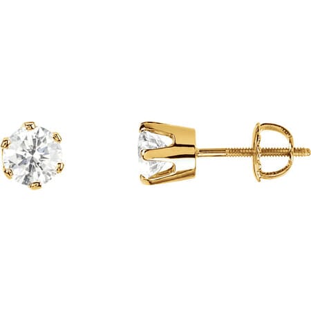 stud karat carat threaded earrings diamond yellow gold number