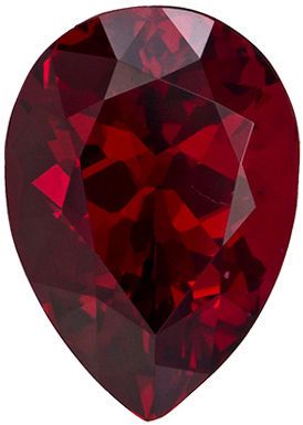 7.9 x 5.6 mm Red Spinel Genuine Gemstone in Pear Cut, Pure Rich Red, 1.3 carats