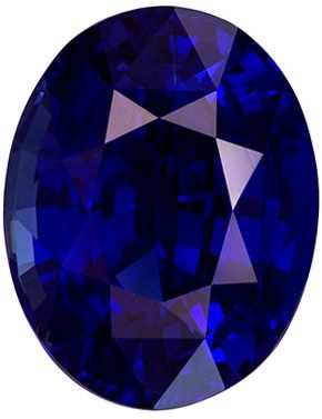 Very Fine Royal Blue Unheated GIA Certified Blue Sapphire Gemstone in 8.13 carat, Impressive Gem in Large 13.27 x 10.35 x 7.15 mm Size