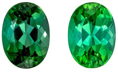 A Beauty Green Tourmaline Gemstone Pair, 1.81 carats, Oval Cut, 7 x 5 mm Size, AfricaGems Certified