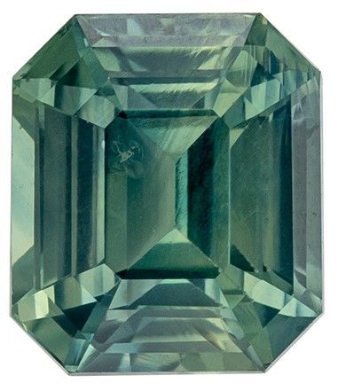 Bargain Blue Green Sapphire Gem, 1.57 carats Emerald Cut in 6.4 x 5.6 mm size in Gorgeous Blue Green Color With AfricaGems Certificate
