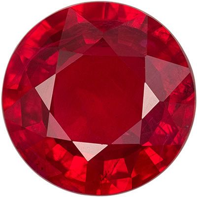 Must See Low Price on  GIA Certified Genuine Loose Ruby Gem in Round Cut, 7.8 mm, Open Rich Red Color, 1.97 carats