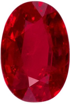 Bright & Lively Ruby Genuine Gem in Oval Cut, Open Pure Rich Red, 6.1 x 4.2 mm, 0.64 carats