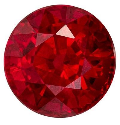 Certified Gem Red Ruby Loose Gemstone, 1.82 carats in Round Cut, 6.67 x 4.98 mm With a GRS Certificate