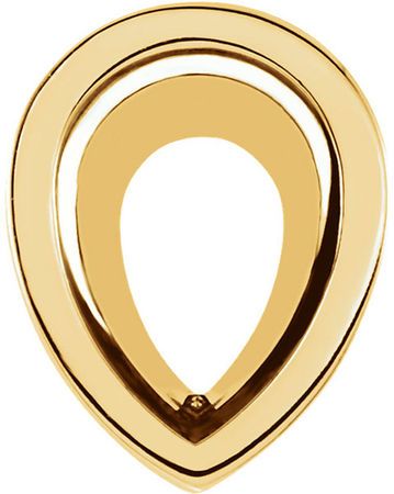 Chic 14kt Gold Tapered Solid Bezel Jewelry Finding for Pear Gemstone Size 5 x 3mm to 14 x 9mm