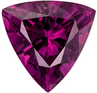 Desirable Genuine Rhodolite Gem in Trillion Cut, 7.2 mm in Gorgeous Rich Raspberry, 1.34 carats