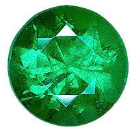 Diamond Cut Round Genuine Emerald in Grade AA