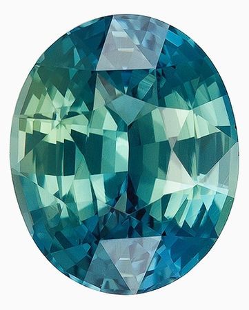 Engagement Stone Blue Green Sapphire Gemstone 1.79 carats, Oval Cut, 7.8 x 6.4 mm, with AfricaGems Certificate