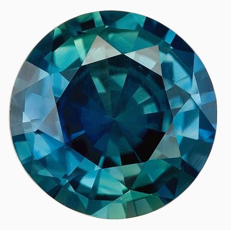 Engagement Stone Blue Green Sapphire Gemstone 2.12 carats, Round Cut, 8.2 mm, with AfricaGems Certificate