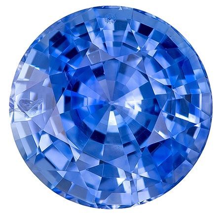 Engagement Stone Blue Sapphire Gemstone 1.72 carats, Round Cut, 7 mm, with AfricaGems Certificate