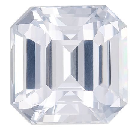 Engagement Stone White Sapphire Gemstone 2.01 carats, Emerald Cut, 6.6 mm, with AfricaGems Certificate