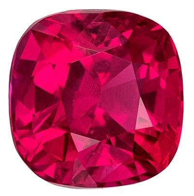Faceted Fiery Ruby Gemstone, Cushion Cut, 1.01 carats, 5.48 x 5.33 x 3.94 mm , GIA Certified - A Low Price