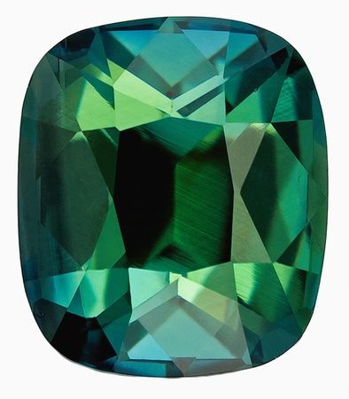 Fine Color Blue Green Sapphire Gemstone 3.53 carats, Cushion Cut, 8.6 x 7.4 mm, with AfricaGems Certificate