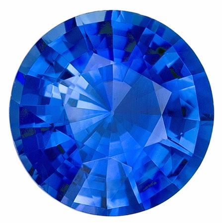 Fine Color Blue Sapphire Gemstone 0.49 carats, Round Cut, 4.8 mm, with AfricaGems Certificate