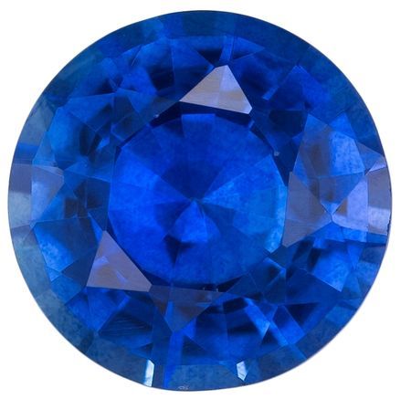 Fine Color Blue Sapphire Gemstone 1.27 carats, Round Cut, 6.5 mm, with AfricaGems Certificate