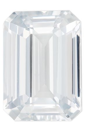 Fine Color White Sapphire Gemstone 3 carats, Emerald Cut, 9.5 x 6.7 mm, with AfricaGems Certificate