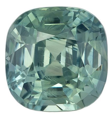 Fine Loose Gem  Blue Green Sapphire Gemstone 2.12 carats, Cushion Cut, 6.9  mm, with AfricaGems Certificate