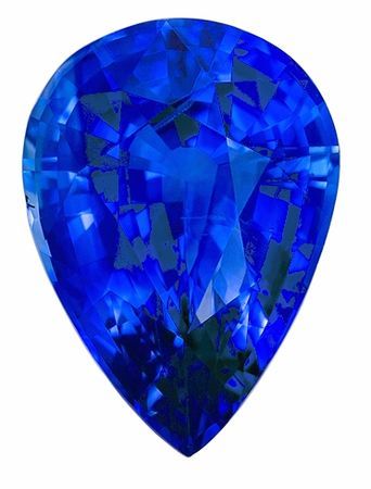 Fine Loose Gem  Blue Sapphire Gemstone 1.24 carats, Pear Cut, 7.9 x 5.7 mm, with AfricaGems Certificate