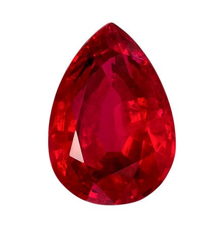 Fine Loose Gem  Ruby Gemstone 0.92 carats, Pear Cut, 7.1 x 5 mm, with AfricaGems Certificate