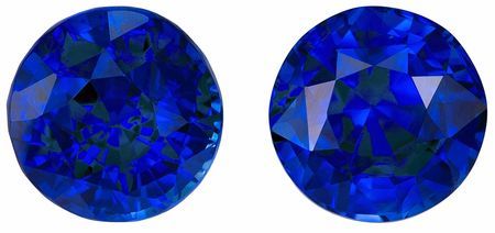 For Very Special Earrings Blue Sapphire Gemstone Pair 4.55 carats, Round Cut, 7.2 mm, with AfricaGems Certificate