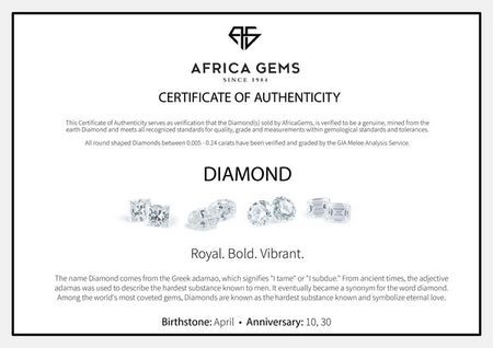 Genuine Diamonds in F+ Color VS Clarity