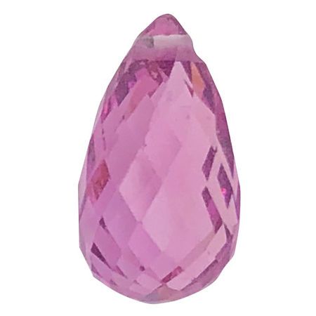 Genuine Unheated Pink Sapphire Gemstone in Briolette Cut, 2.39 carats, 9 x 5 mm Displays Vivid Pink Color