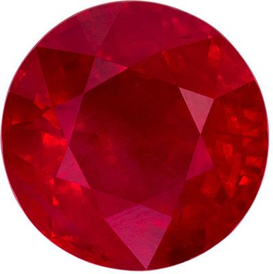Xtra Fine Rare Genuine Loose Ruby Gemstone in Round Cut, 3.24 carats, Rich Red, 8.43 x 8.37 x 5.55 mm
