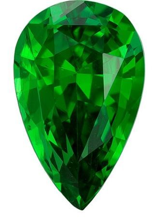 Gorgeous Green Tsavorite Gem, 1.15 carats Pear Cut in 7.9 x 5 mm size in Very Fine Green Color With AfricaGems Certificate