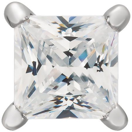 Gorgeous Partially Set Diamond Accented 4Prong Jewelry Finding for a Princess Gemstone Size 4.50mm  6mm