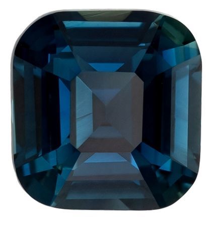 Great Color Blue Green Sapphire Gemstone 2.61 carats, Cushion Cut, 7.9 x 7.5 mm, with AfricaGems Certificate