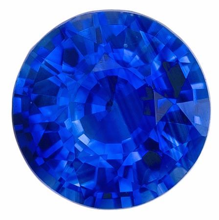 Great Color Blue Sapphire Gemstone 0.57 carats, Round Cut, 4.9 mm, with AfricaGems Certificate