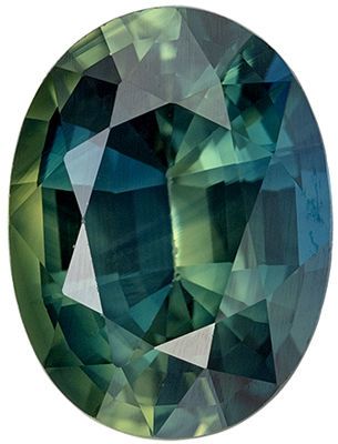 Great Deal Genuine Loose Blue Green Sapphire Gem in Oval Cut, 8 x 6 mm, Medium Blue Green Color, 1.67 carats